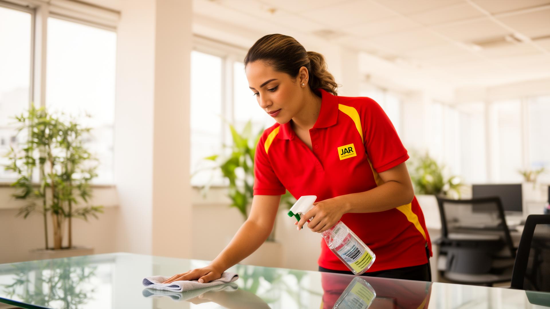 Profissional JAR Serviços realizando limpeza